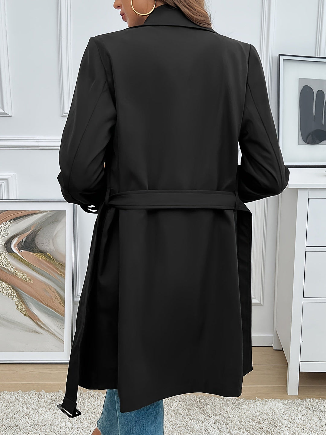 Clarinda | Double-Breasted Mid-Length Trench Coat