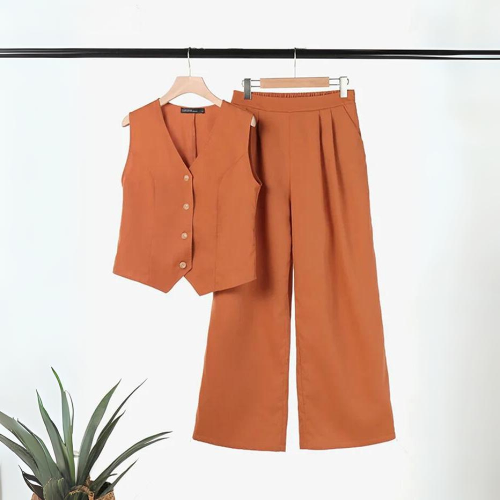 Aveline - Elegant Women's Set Top and Pants