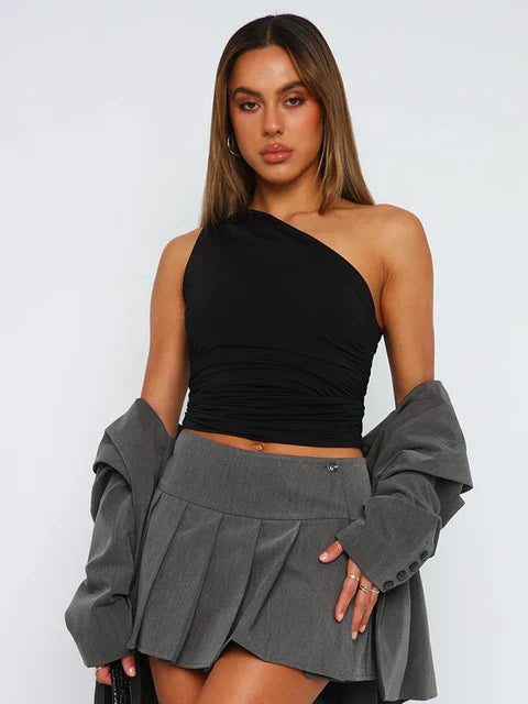 Livia - Women's one-shoulder tank top with bare back