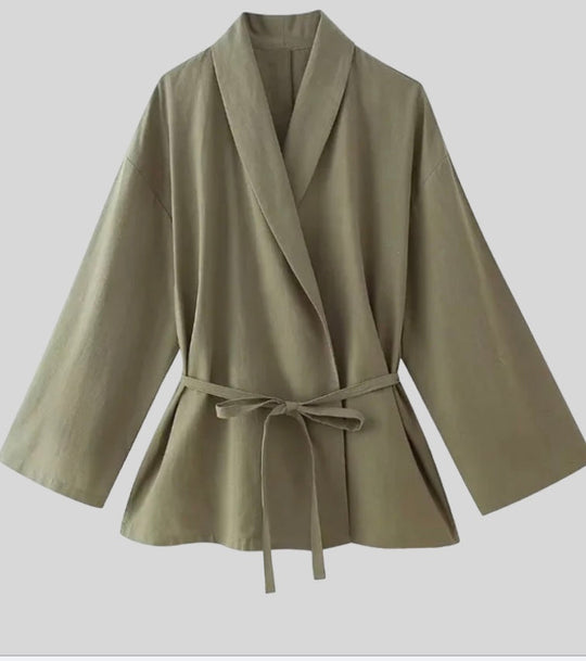 Calista | Two-Piece Kimono Set with Wide-Leg Pants