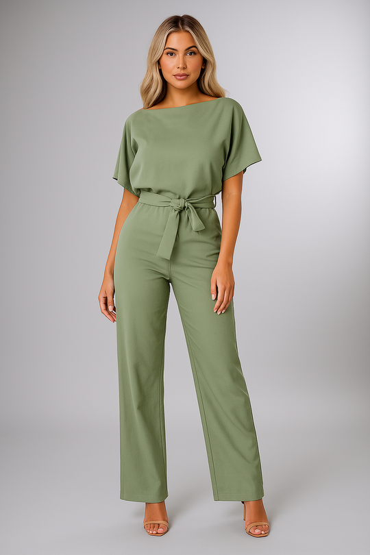 Women wears elegant Green Jumpsuit