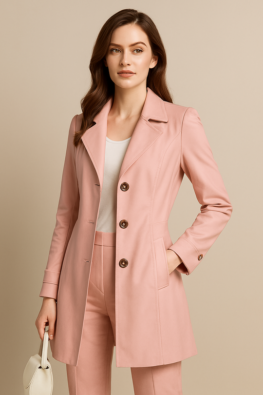 Women wears Black trenchcoat