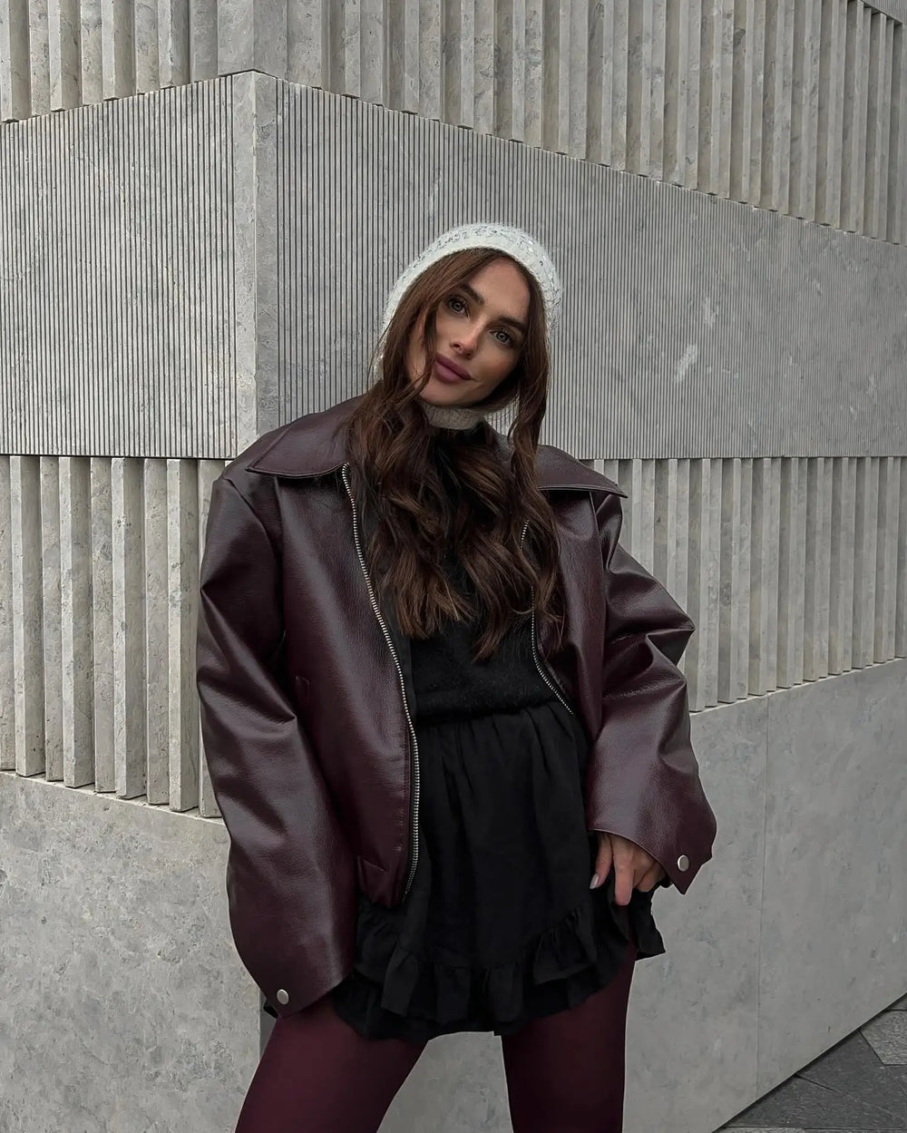 Celrya | Cropped Leather Jacket