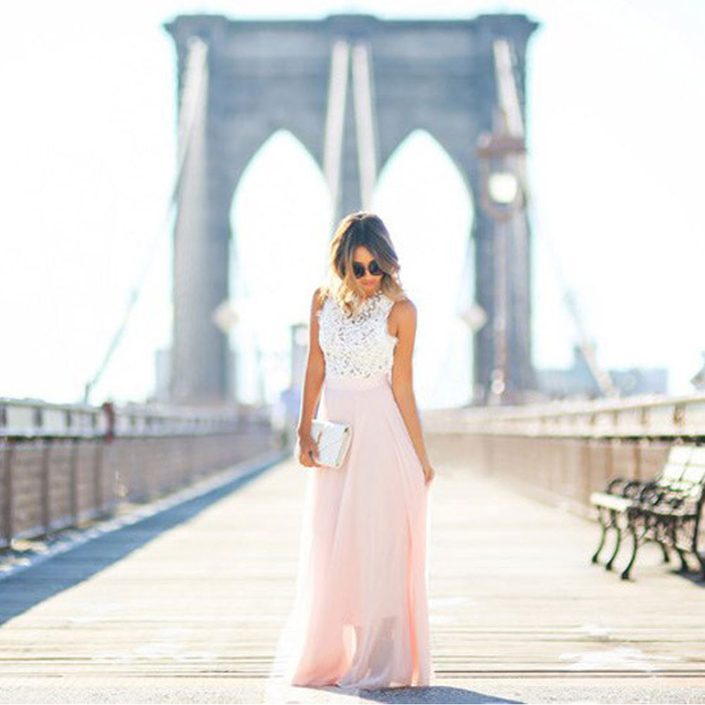 Leontine | Elegant White Chiffon Maxi Dress