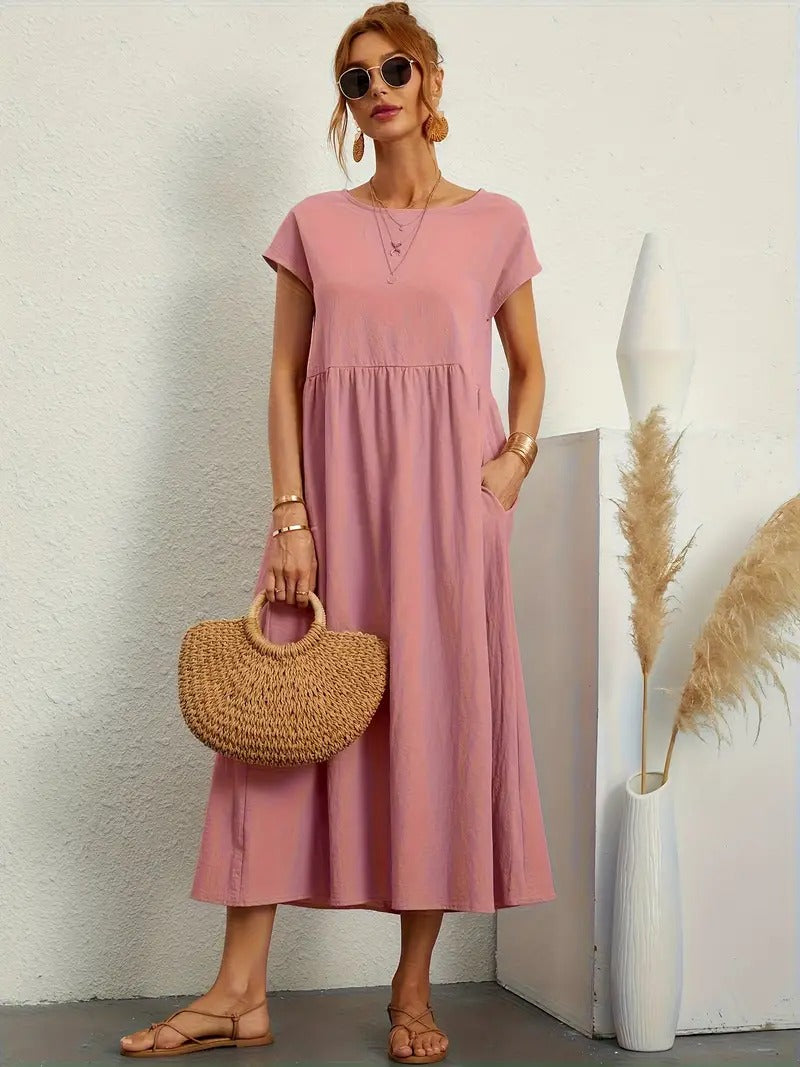 Corsica - Summer Dress With Solid Bag