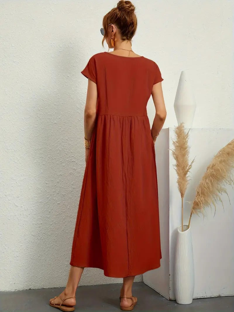 Corsica - Summer Dress With Solid Bag