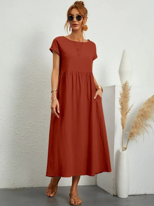 Corsica - Summer Dress With Solid Bag