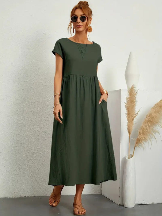 Corsica - Summer Dress With Solid Bag