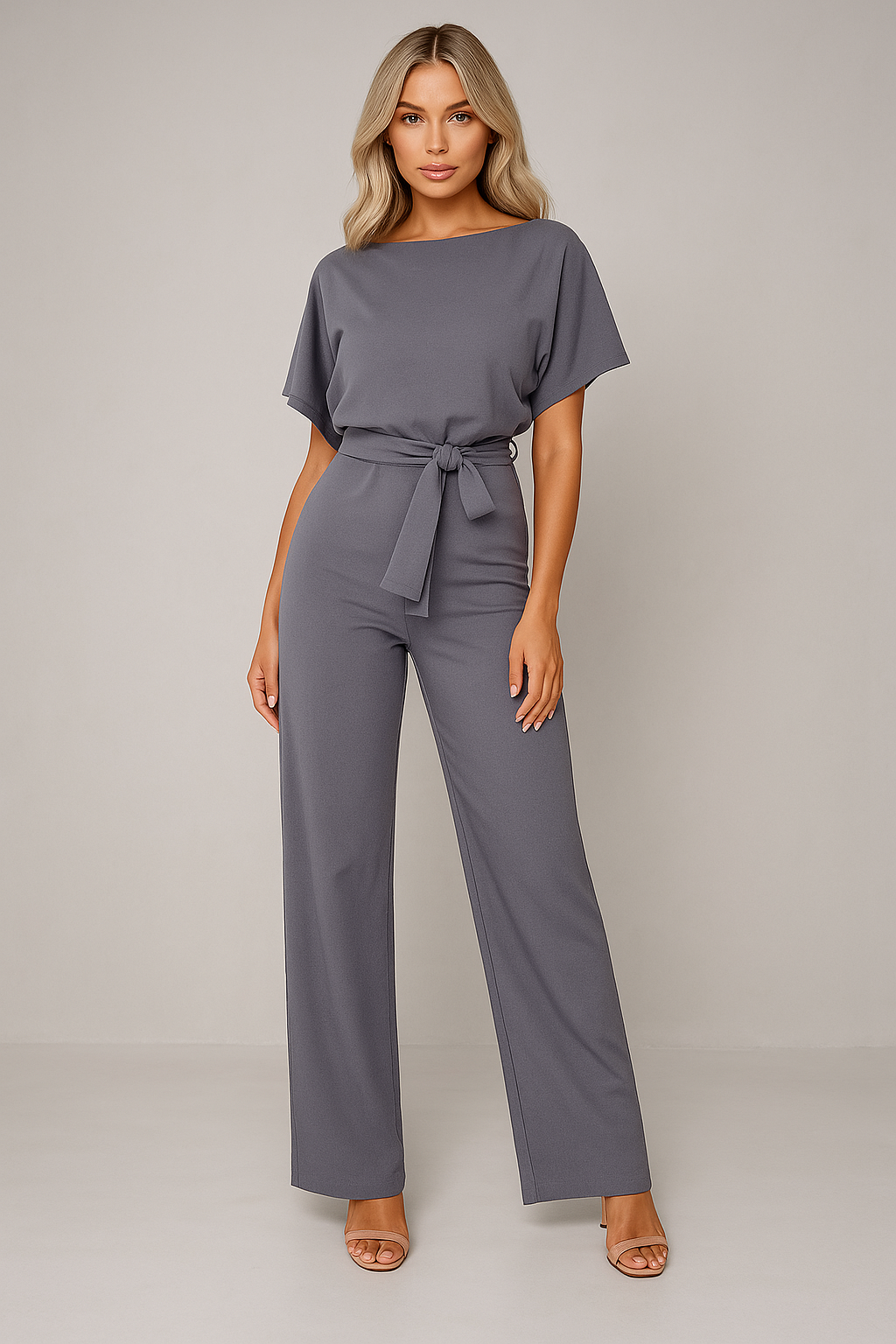 Women wears elegant grey Jumpsuit