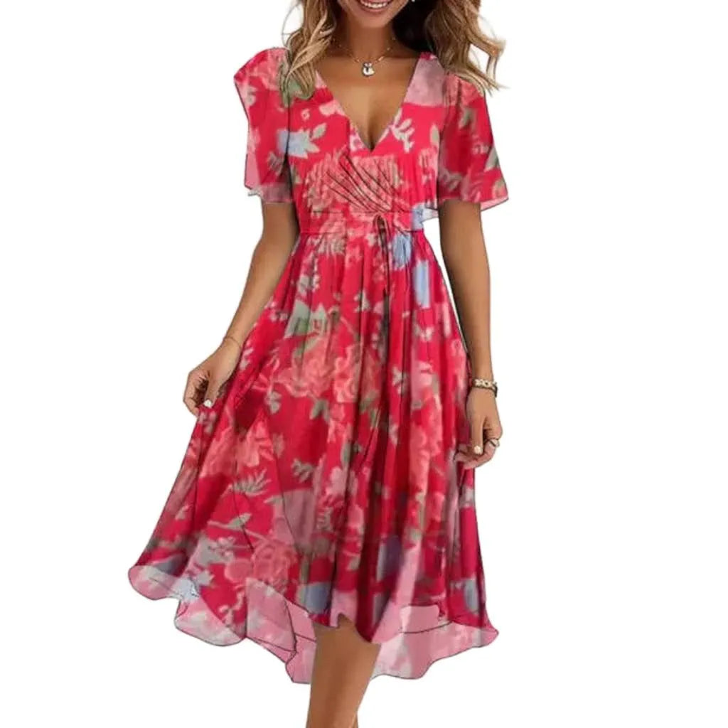 Feliora | Elegant V-Neck Dress