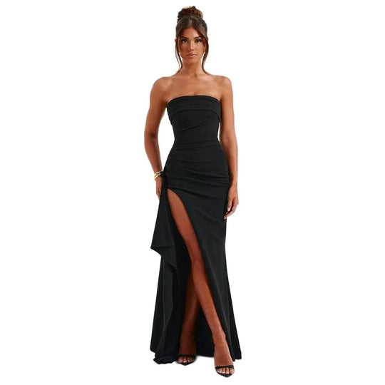 Selene | Off-Shoulder Maxi Dress with High Slit